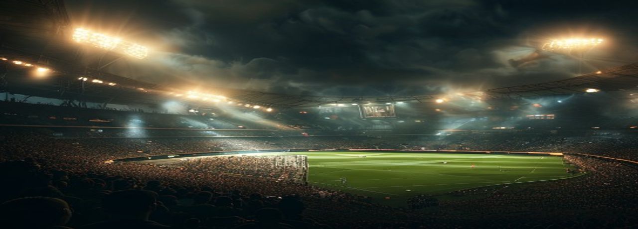 Fans packed into a football stadium
